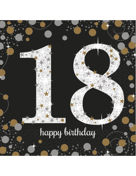 Serviettes 18 Ans "Joyeux Anniversaire" - Déco de fête adulte - Bellefete.ch - Suisse