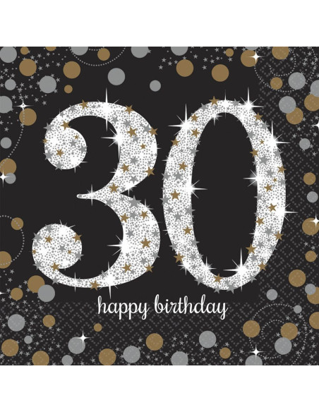 Tovaglioli 30 Anni "Buon Compleanno" - Decorazione per feste per adulti - Bellefete.ch - Svizzera