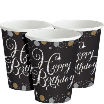 Bicchieri di compleanno "Happy Birthday" - Decorazioni per feste - Bellefete.ch - Svizzera