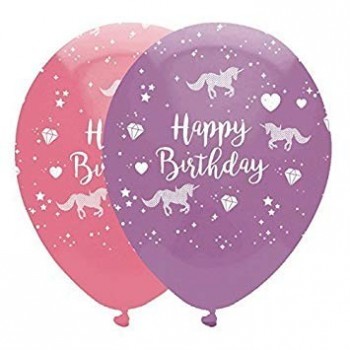 Bouquet di palloncini di compleanno a forma di unicorno magico