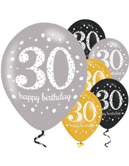 Palloncini 30 Anni "Buon Compleanno" - Bellefete.ch - Svizzera - Decorazioni per feste 30 anni