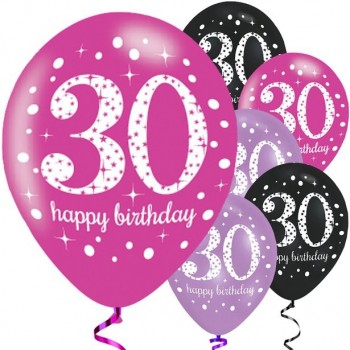 Luftballons zum 30. Geburtstag rosa