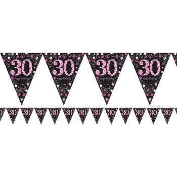 Guirlande 30 Ans Rose "Joyeux Anniversaire" - Décoration d'anniversaire adulte - Bellefete.ch - Suisse