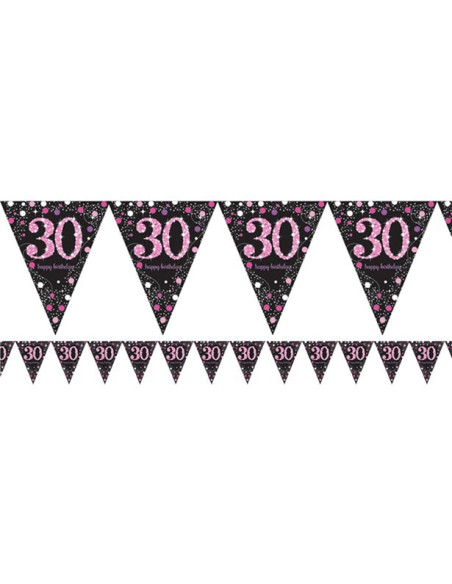 Ghirlanda 30 Anni Rosa "Buon Compleanno" - Decorazione di compleanno per adulti - Bellefete.ch - Svizzera