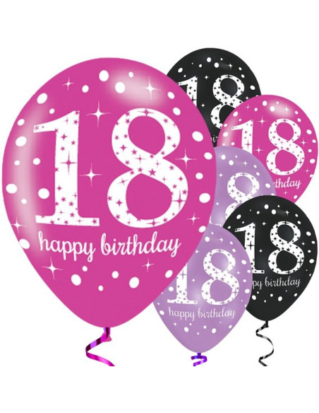 Luftballons 18 Jahre Rosa "Alles Gute zum Geburtstag" - Partydekoration für Erwachsene - Bellefete.ch - Schweiz