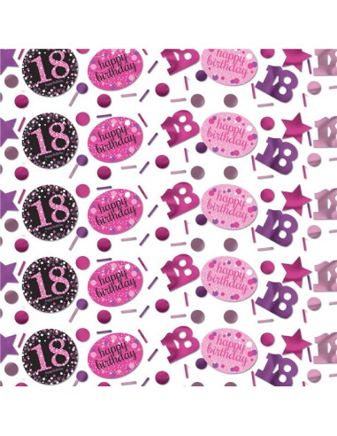 Konfetti 18 Jahre Rosa "Alles Gute zum Geburtstag" - Partydekoration für Erwachsene - Bellefete.ch - Schweiz