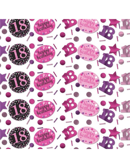 Konfetti 18 Jahre Rosa "Alles Gute zum Geburtstag" - Partydekoration für Erwachsene - Bellefete.ch - Schweiz