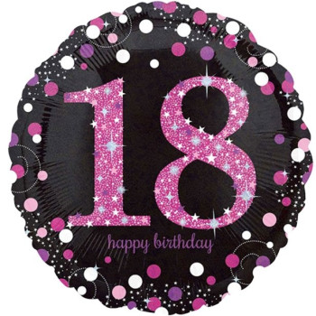 Ballon 18 Jahre Rosa "Alles Gute zum Geburtstag" - Partydekoration für Erwachsene - Bellefete.ch - Schweiz