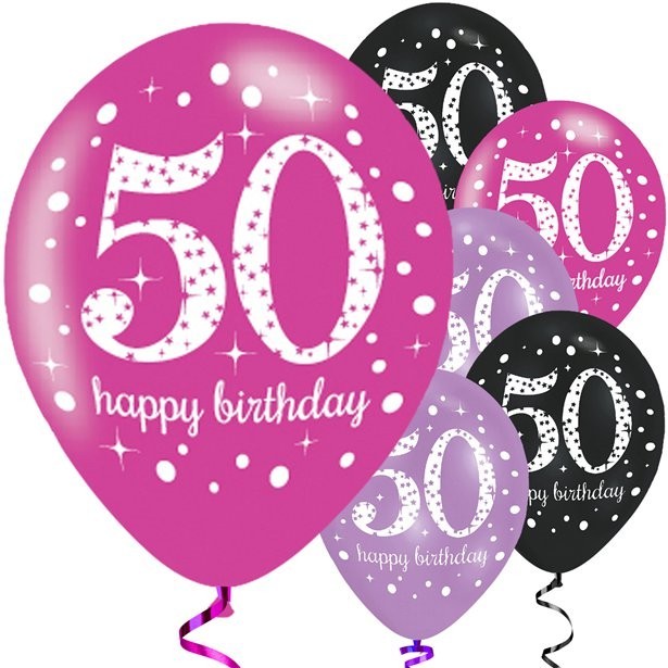 Palloncini rosa “Buon Compleanno” 50 Anni