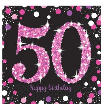 Tovaglioli rosa per il cinquantesimo compleanno
