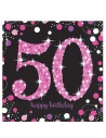 rosa Servietten zum 50. Geburtstag
