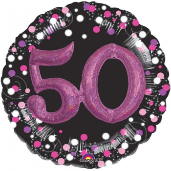 Geburtstagsballon 50 Jahre rosa - Bellefete.ch - Schweiz - Geburtstagsdekoration 50 Jahre Frau