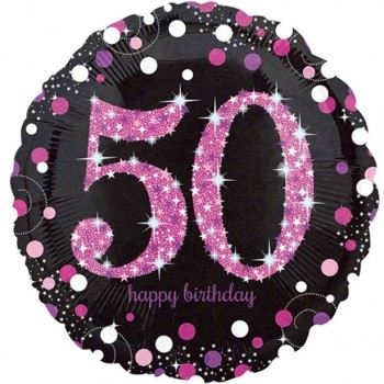 ballon anniversaire 50 ans rose