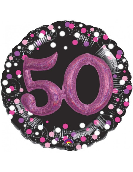 Geburtstagsballon 50 Jahre rosa - Bellefete.ch - Schweiz - Geburtstagsdekoration 50 Jahre Frau