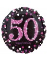 ballon anniversaire 50 ans rose