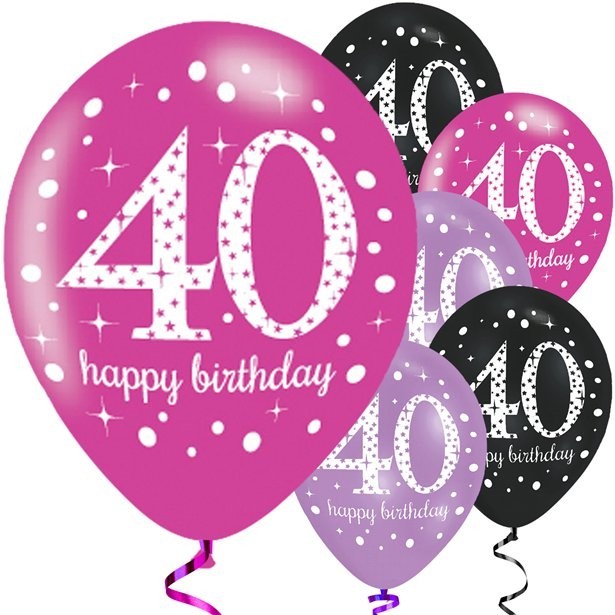 Palloncini rosa “Buon Compleanno” 40 Anni