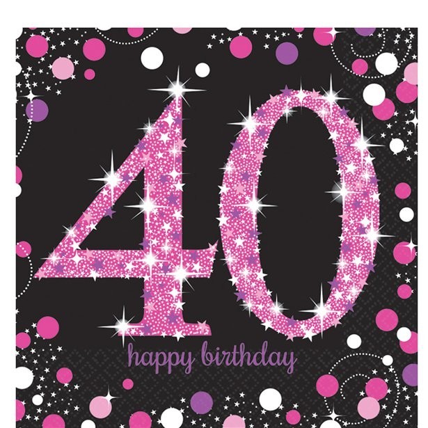 Tovaglioli rosa per il 40° compleanno