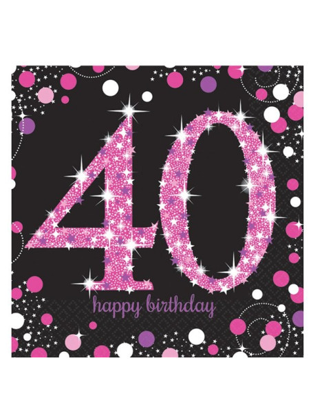 Servilien 40 Jahre Rose "Happy Birthday" - Partydekoration für Erwachsene - Bellefete.ch - Schweiz