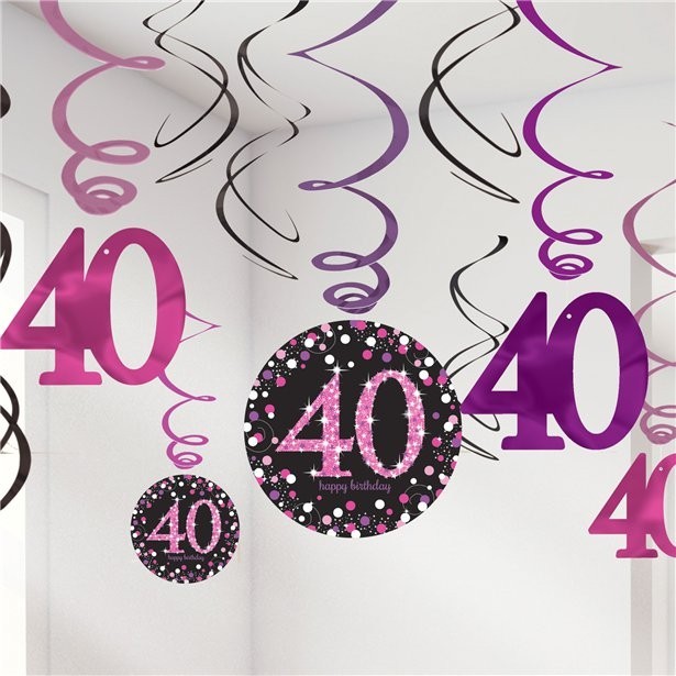 Decorazioni per il 40esimo compleanno rosa