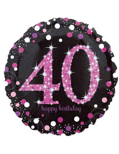 Ballon 40 Jahre rosa "Alles Gute zum Geburtstag" - Partydekoration 40 Jahre - Bellefete.ch - Schweiz