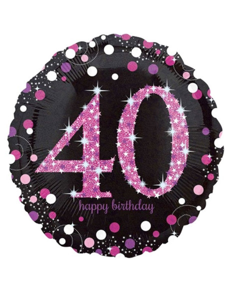 Palloncino 40 anni rosa "Buon compleanno" - Decorazione di festa 40 anni - Bellefete.ch - Svizzera