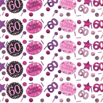 confettis anniversaire 60 ans rose