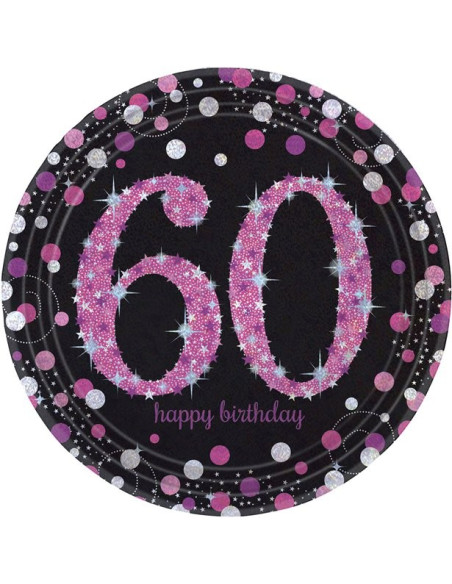 Piatti 60 Anni Rosa "Buon Compleanno" - Decorazioni per feste per adulti - Bellefete.ch - Svizzera Piatti 60 Anni Rosa "Buon Compleanno" - Decorazioni per feste per adulti - Bellefete.ch - Svizzera