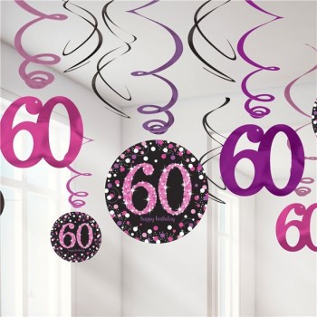 Décorations anniversaire 60 ans rose