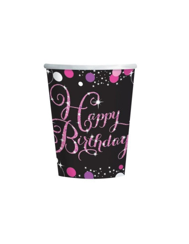 tazze di compleanno rosa alla moda