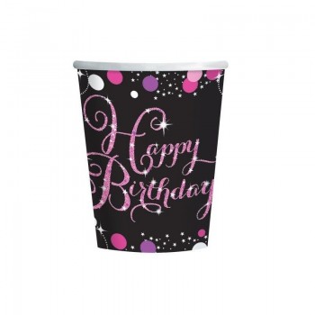 tazze di compleanno rosa alla moda