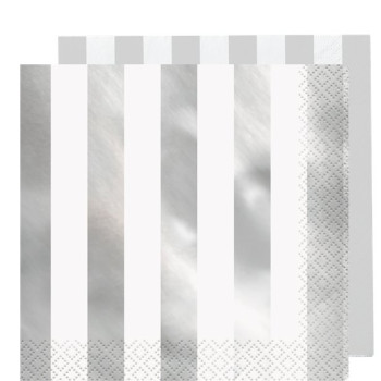 Silber gestreifte Metallic-Servielen - Tischdekoration - Bellefete.ch - Schweiz
