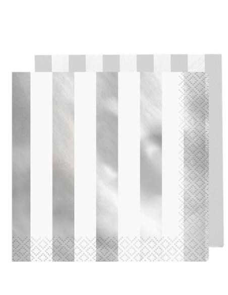Silber gestreifte Metallic-Servielen - Tischdekoration - Bellefete.ch - Schweiz
