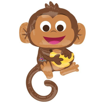 Ballon petit singe la jungle - Déco d'anniversaire enfants - Bellefete.ch - Suisse