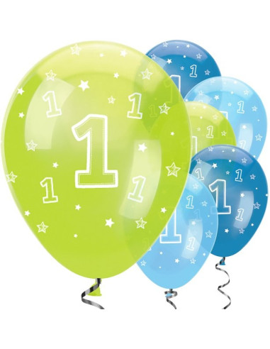 Latexballons "1. Geburtstag Junge" - Partydekoration in der Schweiz - Bellefete.ch