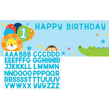 Striscione gigante "1° Compleanno Ragazzo & Safari" - Decorazioni primo compleanno - Bellefete.ch - Svizzera 2