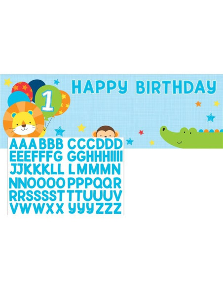 banderole géante a personnaliser 1 er anniversaire garçon