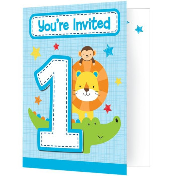 Inviti "1° Compleanno Ragazzo & Safari" - Decorazioni primo anniversario - Bellefete.ch - Svizzera