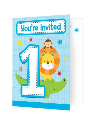 Invitations "1er Anniversaire Garçon & Safari" - Décorations premier anniversaire - Bellefete.ch - Suisse