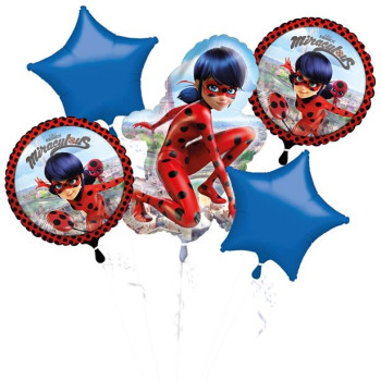 Bouquet di palloncini in alluminio di compleanno "Miraculous" - Decorazione per feste per bambini - Bellefete.ch - Svizzera