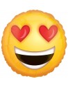 Ballon métallique anniversaire emojis smiley cœurs