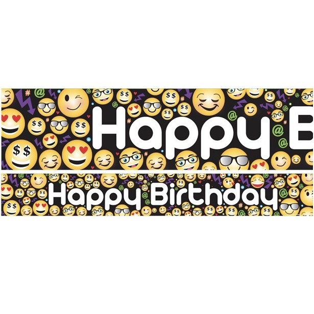 Alles Gute zum Geburtstag-Emojis-Smiley-Banner