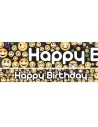 banner di smiley emoji di buon compleanno