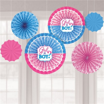 Éventails Baby Shower "Gender Reveal" - Déco Baby Shower - bellefete.ch - suisse