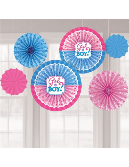 Éventails Baby Shower "Gender Reveal" - Déco Baby Shower - bellefete.ch - suisse