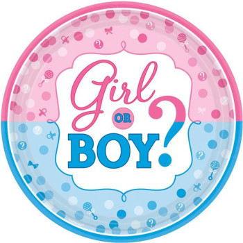 Assiettes de fête Baby Shower "Gender Reveal" - Déco de fête Baby Shower - Bellefete.ch - suisse