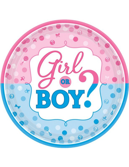 Assiettes de fête Baby Shower "Gender Reveal" - Déco de fête Baby Shower - Bellefete.ch - suisse