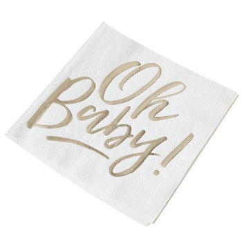 Serviettes de fête Baby Shower "Oh Baby" - Livraison en Suisse 2