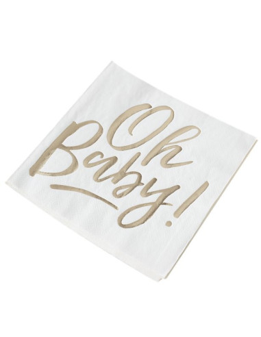 Serviettes glamour bébé pour baby shower