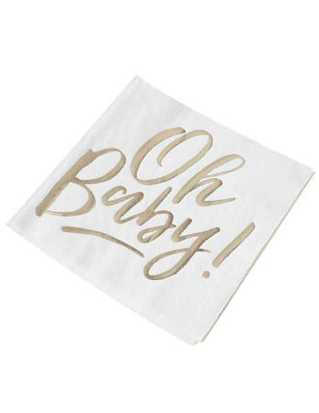 Serviettes glamour bébé pour baby shower