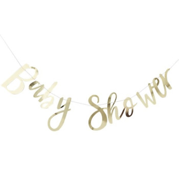 Ghirlanda baby shower in oro - Decorazione festa di nascita 2